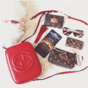 Brand New Gucci Soho small leather disco bag Red